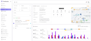 Real-time fleet management dashboard with vehicle tracking map